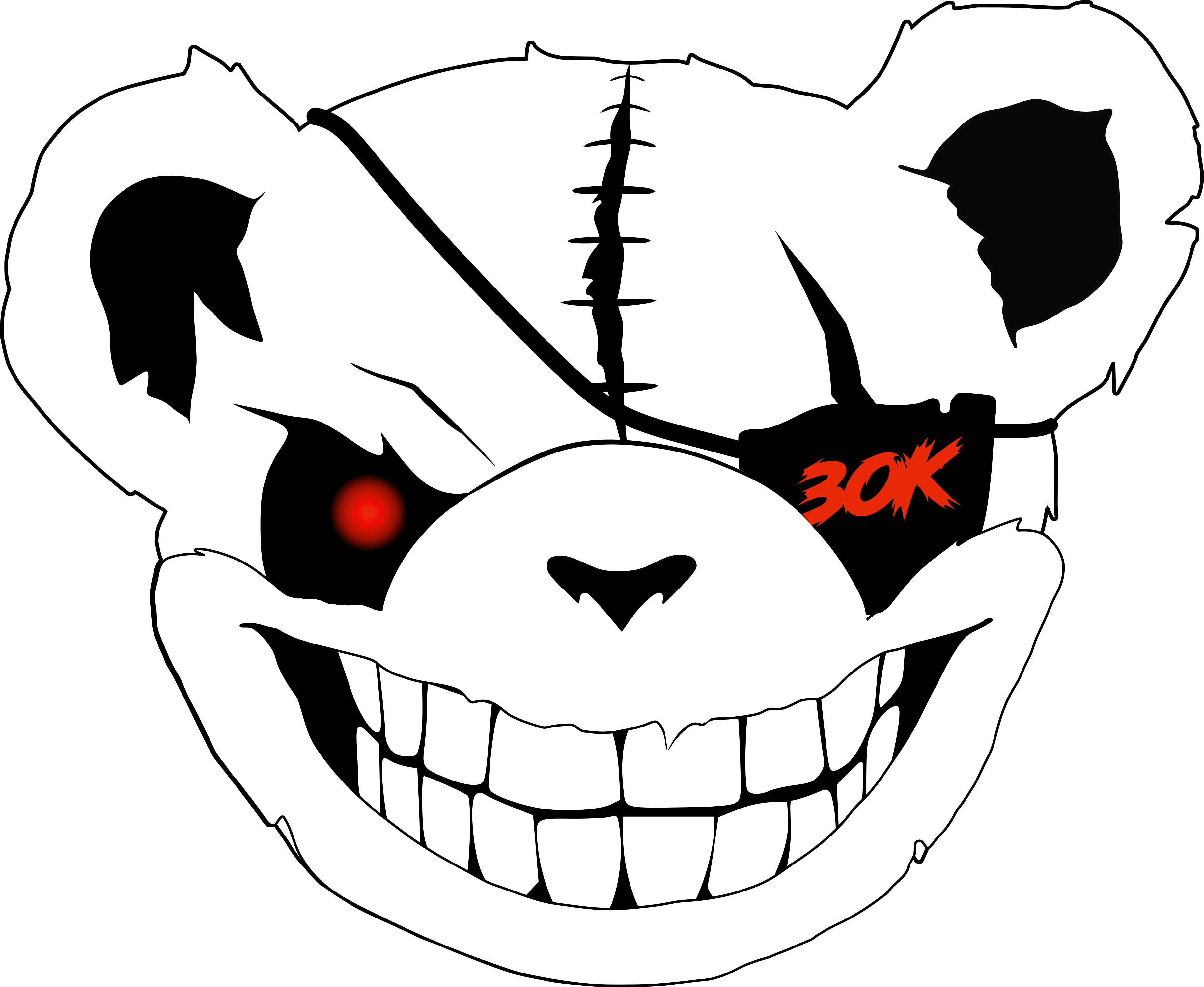 30K Teddybär mit Augenklappe